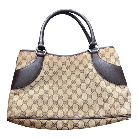 Gucci Handbags - Gucci Abbey GG Monogram Canvas Leather Shoulder Bag Brown w/ issue Cert of Auth